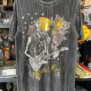 Y2K grunge style Skeleton & Thunder Men&#39;s T-Shirt L=M(Us) , Grunge , Y2K t shirt , Emo