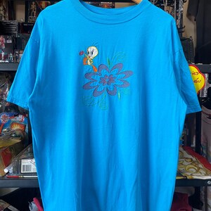 Camiseta vintage de los 90 de Looney Tunes, Tweety XL, Warner Bros., camiseta de dibujos animados, camiseta de película