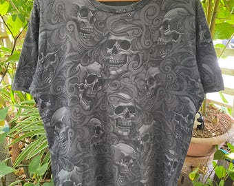 Y2K grunge style Skull AOP Men's T-Shirt L , Grunge , Y2K t shirt , Emo