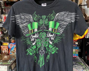 Y2K grunge style Skull & Cross Wing Men's T-Shirt S , Grunge , Y2K t shirt , Emo
