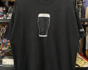 Vintage 90s Guinness Beer Spell Out Logo Grunge T Shirt XL , Vintage Beer Promo t shirt , Company tee , Collectible t shirt