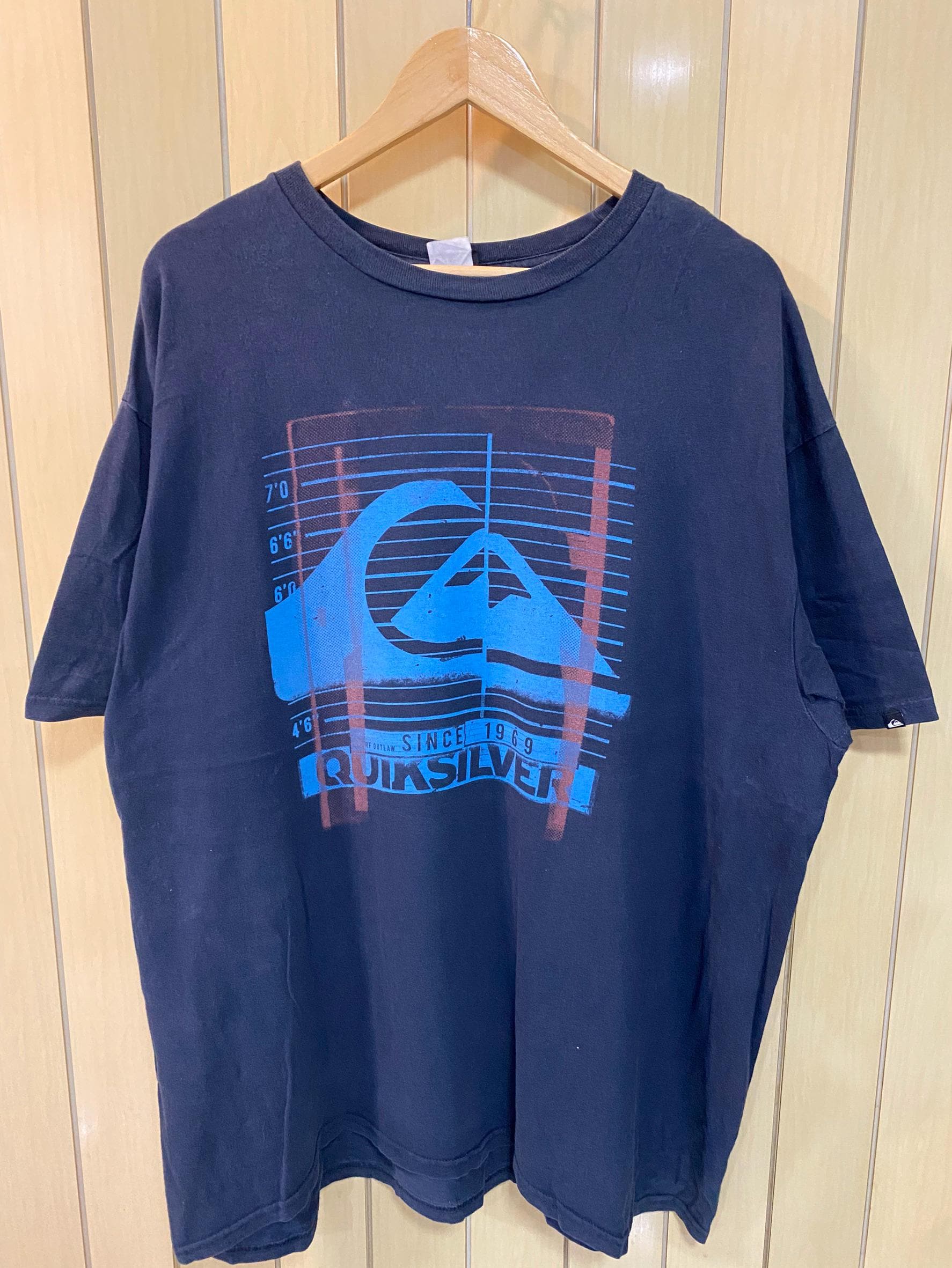 Vintage 00s Quiksilver Big Logo T-shirt Size 2XL , Vintage Surf 