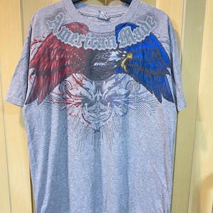 Vintage Y2K grunge style eagle Graphic Print Men&#39;s T-Shirt , Grunge , Y2K Wing t shirt