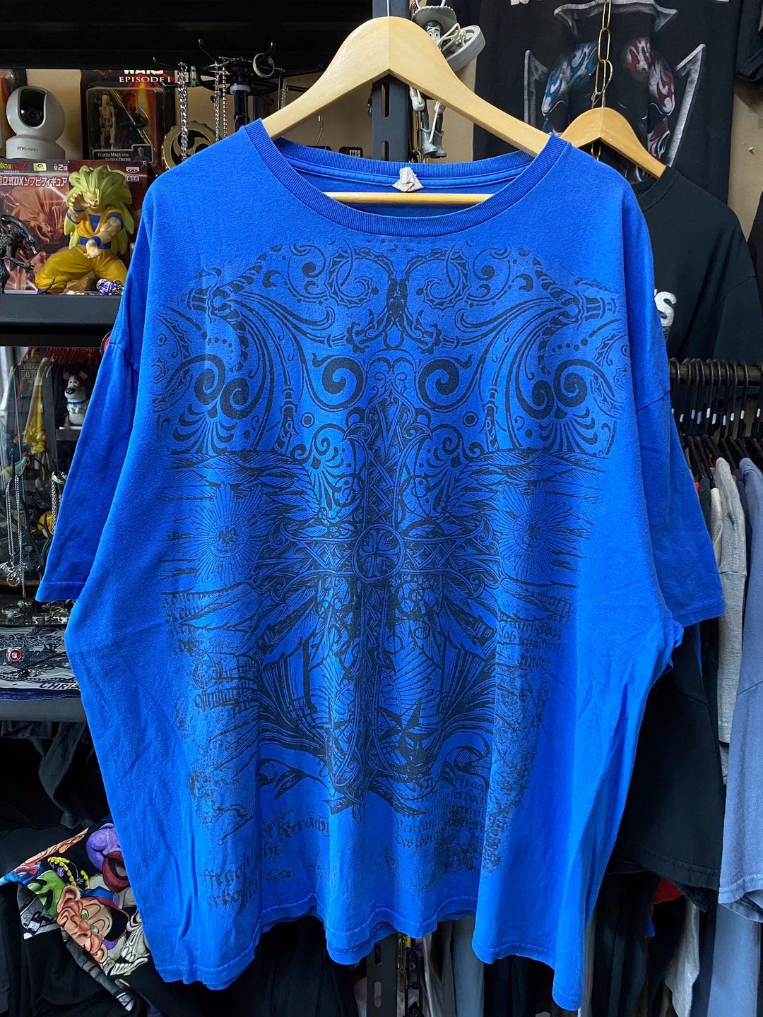 Y2K Black Graphic Wing Print Tee (S)