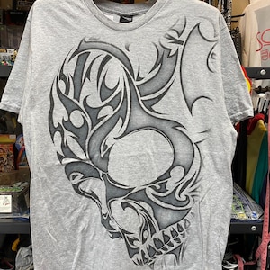 Y2K grunge style Tribal Skull Men&#39;s T-Shirt , Grunge , Y2K t shirt , Emo