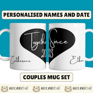Couples Personalized Mug Gift Set, Girlfriend and Boyfriend Couples Mugs, Valentines Couple Gift, Mr And Mrs Mugs, Anniversary Gift