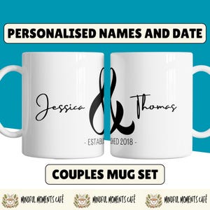 Couples Personalized Mug Gift Set, Girlfriend and Boyfriend Couples Mugs, Valentines Couple Gift, Mr And Mrs Mugs, Anniversary Gift