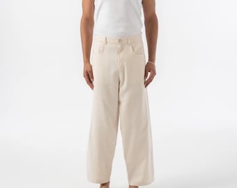 Linen Baggy Pants Men – Wide Leg Loose Fit Trousers for Summer | Casual Festival Outfit | Beach or City Style”