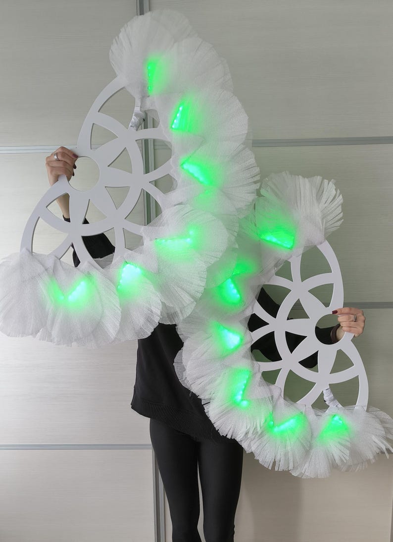 LED Feather Fans – Light Up Dance Props, Stage & Burlesque Show image 3