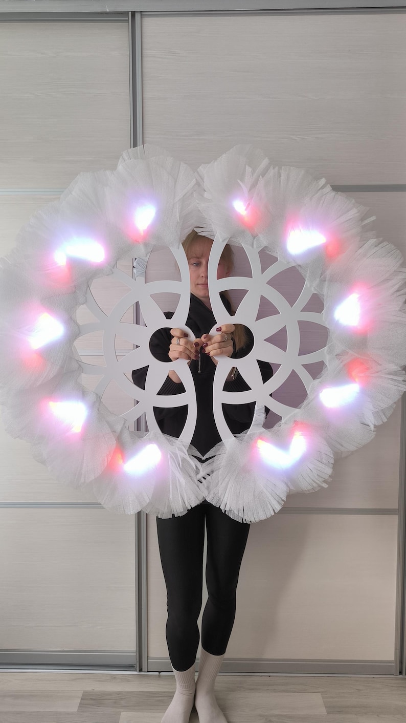 LED Feather Fans – Light Up Dance Props, Stage & Burlesque Show image 2