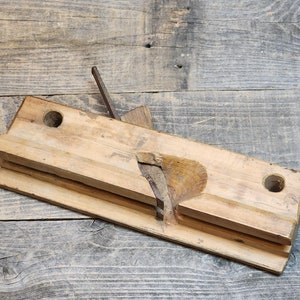 1/2&quot; houten vormschaaf met tong en groef, houtbewerkingsgereedschap, antiek gereedschap, houten schaaf, oud gereedschap, rustiek decor, cadeau voor papa 1224-009