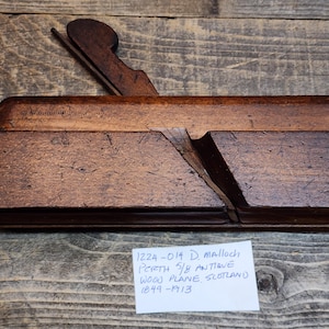 Antieke Ogee Molding Plane D Malloch Perth Schotland, houtbewerkingsgereedschap, antieke gereedschappen, oud houten vliegtuig, oud gereedschap, schrijnwerker cadeau 1224-014