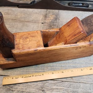 Vintage European German Style Horn Plane, Old Tools, Smooth Plane, Convex Sole, Woodworking Tools, Antique Tools, Old Woodworking 225-016