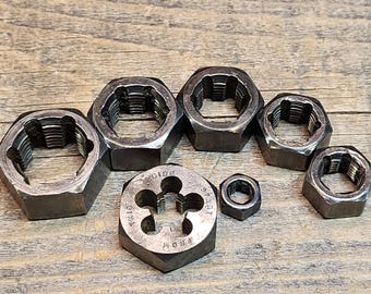 Vintage NF Hex Die Set, 8 pieces, 3/4, 5/8, 9/16, 1/2, 7/16, 3/8, 5/16, 1/4 National Fine Dies, 0225-012