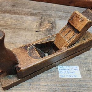 Vintage Goldenberg Co. 9&quot; Smooth Plane, French or European, Horn Handle, Old Tools, Smooth Plane, Woodworking Tools, Antique Tools, 325-001