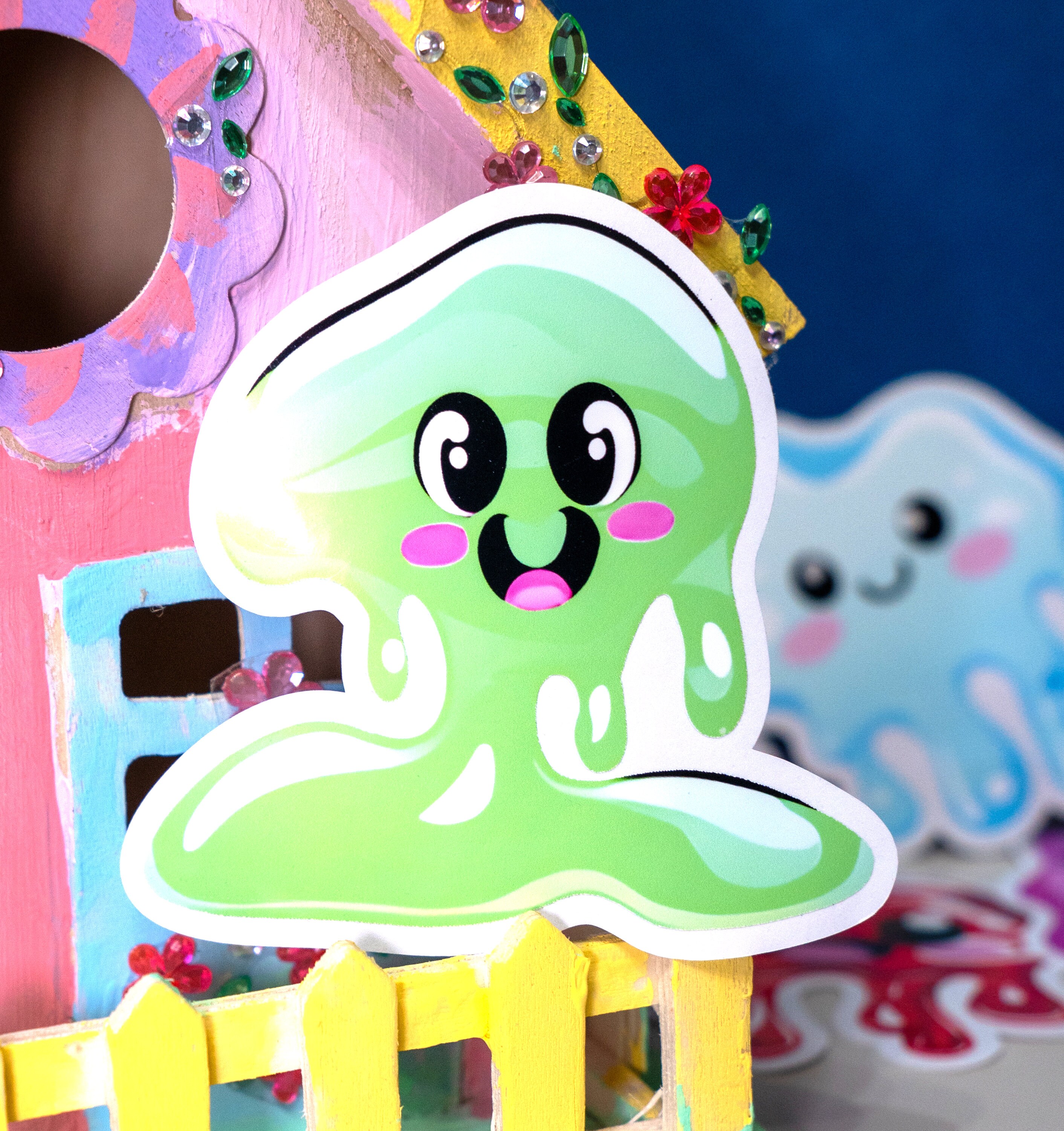 Expressive Slime Stickers | Cute Kawaii Vinyl Stickers | Waterproof ...