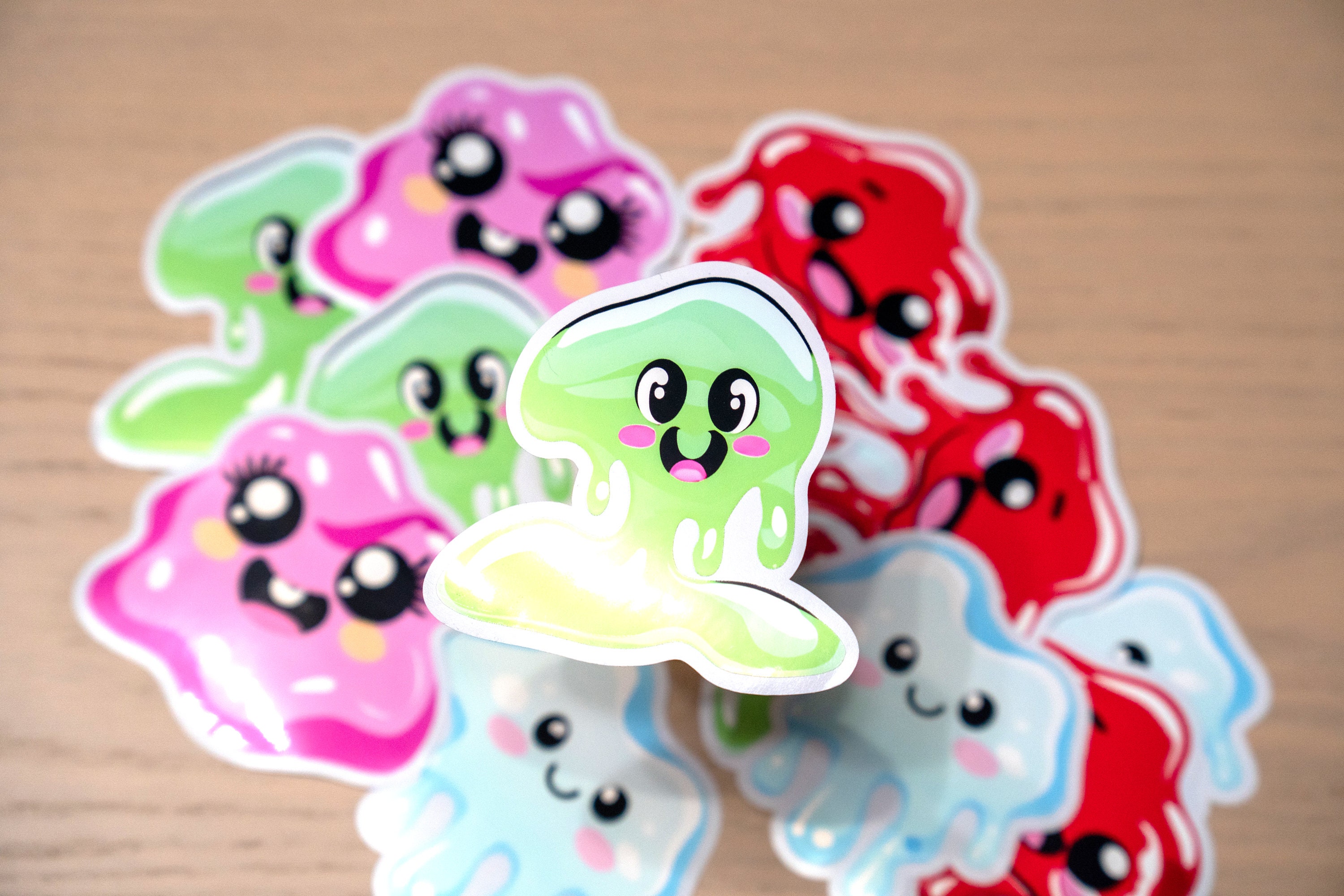 Expressive Slime Stickers | Cute Kawaii Vinyl Stickers | Waterproof ...