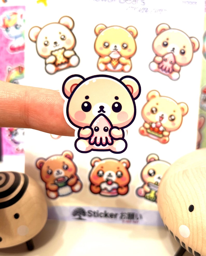 Cute Kawaii Sticker Sheet | Unicorn, Bear, Treat & Gardening Stickers ...