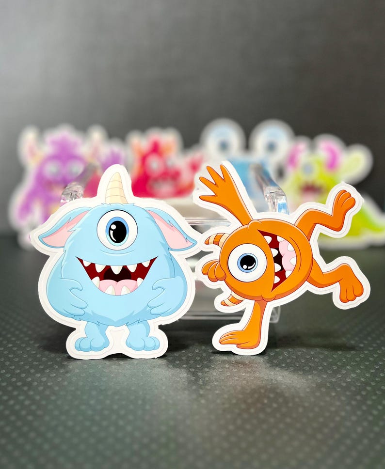 Cute Monster Sticker Sheet | Kawaii Vinyl Stickers | Waterproof Planner ...