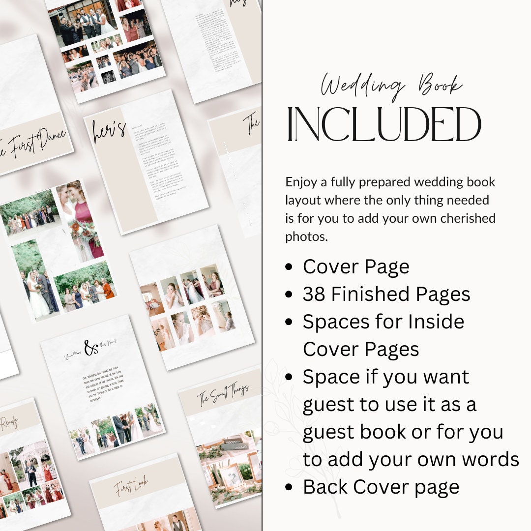Wedding Photo Magazine Template Canva, Wedding Album Design, Wedding ...