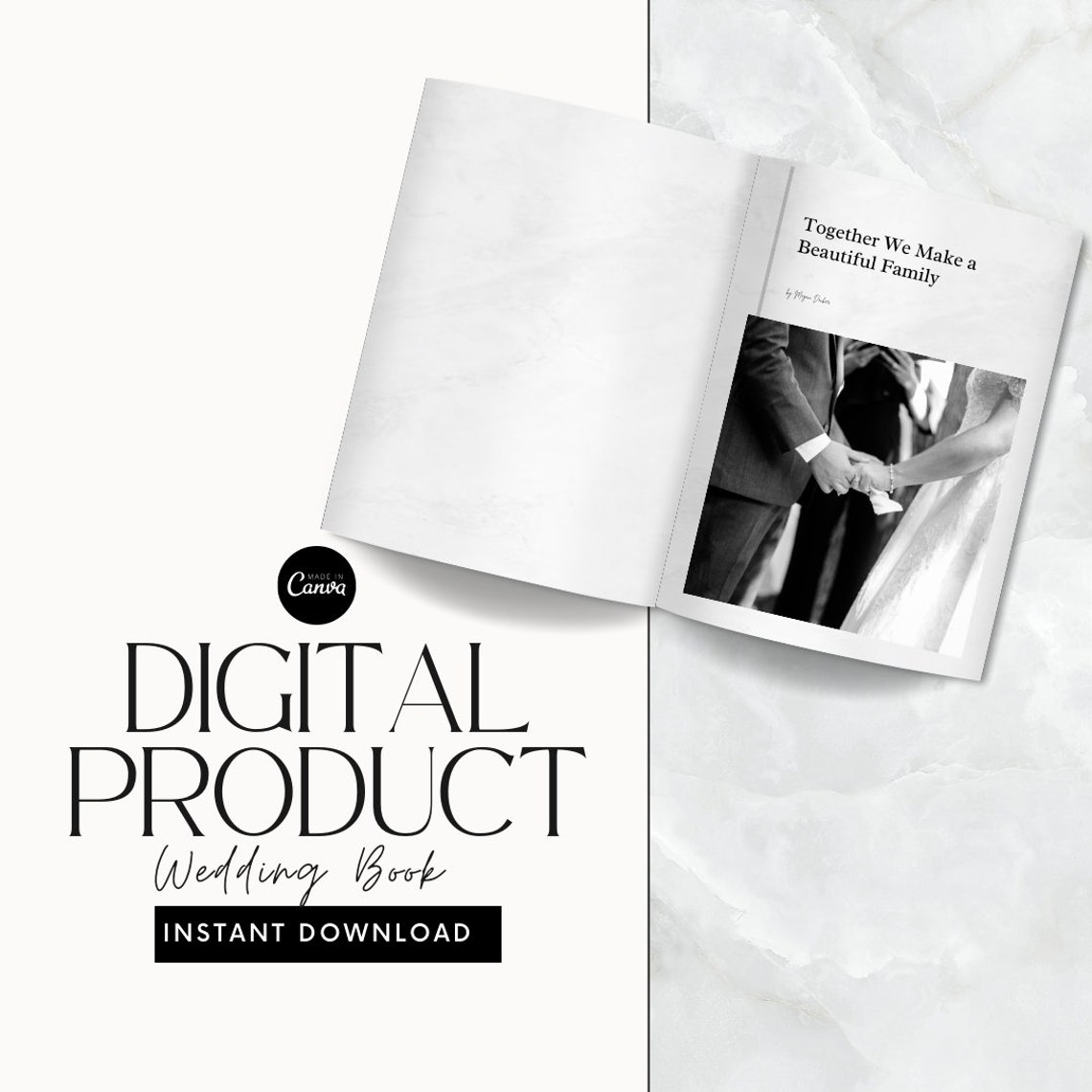 Wedding Photo Magazine Template Canva, Wedding Album Design, Wedding ...