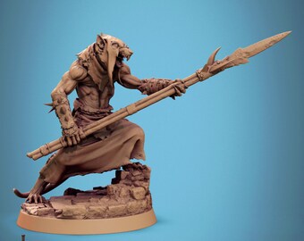 Soldado rátido, lanza de carga de Rescale Miniatures / DND / D&D / TTRPG / Juego de mesa / Miniatura / Miniatura