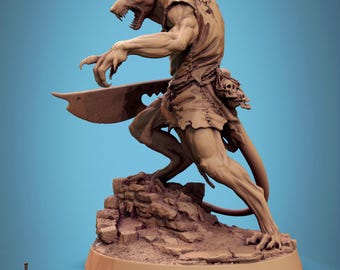 Soldado rátido, Hacha de conquista de Rescale Miniatures / DND / D&D / TTRPG / Juego de mesa / Miniatura / Miniatura