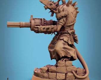 Pistola de élite Ratfolk, disparada por Rescale Miniatures / DND / D&D / TTRPG / Mesa / Miniatura / Miniatura
