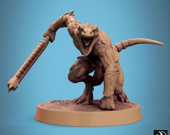 Hombre Lagarto Furtivo Nacido de la Oscuridad con Espada, Crawl de Rescale Miniatures / DND / D&D / TTRPG / Mesa / Miniatura / Mini