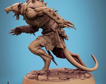 Soldado rata, dirigido por Rescale Miniatures / DND / D&D / TTRPG / Mesa / Miniatura / Miniatura