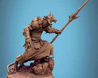 Soldado rátido, lanza conquistadora de Rescale Miniatures / DND / D&D / TTRPG / Juego de mesa / Miniatura / Miniatura