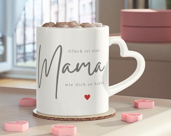 Taza de café con forma de corazón, ideal como regalo para el Día de la Madre o cumpleaños.