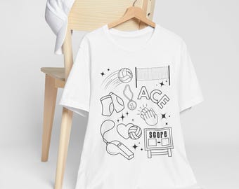 Maglietta da pallavolo per adulti (donna e uomo), maglietta sportiva, regalo per gli appassionati di pallavolo, cotone, regalo per allenatori e giocatori di pallavolo