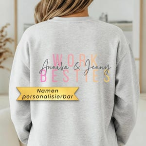 Sudadera personalizada para mejores amigas con nombre, tipo jersey, regalo de oficina para compañeras, regalo personalizado para compañeras de trabajo.