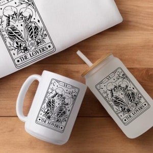 Valentinstag Bundle Frauen, The Lovers Tarot Card Shirt, Skeleton Lovers Shirt, Gothic Valentine Shirt, Paar passende Shirt, mystische Tee
