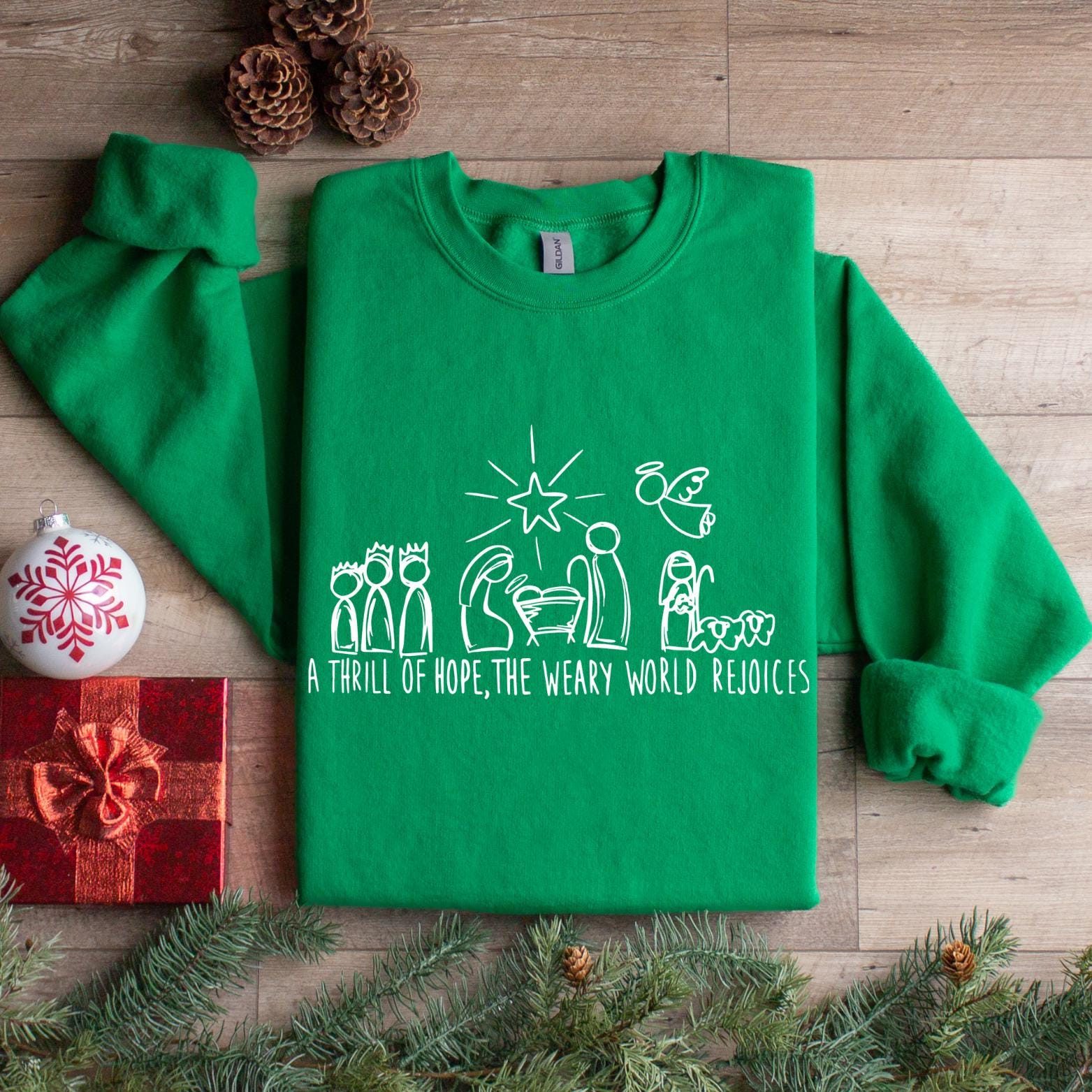 Christian Christmas Sweatshirt, Nativity Scene Sweater, Christmas Nativity Shirt, True Story Nativity, Religious Christmas Gifts, Jesus Tee
