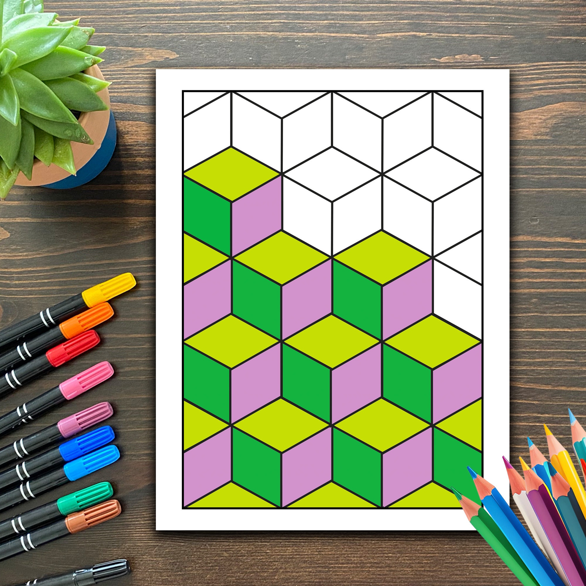 Bold & Easy Printable Coloring Patterns. 10 Page Bundle for Adults ...