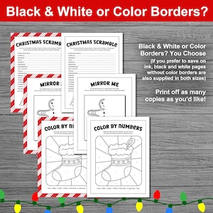 Christmas Activity Pages Bundle for Kids. 50 Printable Christmas Activities for Classroom Parties, School and Home during the Holiday Season. Children's printable Christmas activity pages. Letter to Santa included.