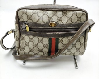 Vintage Gucci Shoulder Women Bag Brown