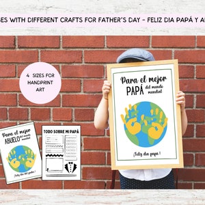 Father's Day Spanish handprint,dia del padre regalo para papa,father's day gift spanish,fathers day handprint sign,gift for dad from kid