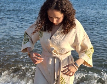 Handcrafted  Cotton Beach Kimono For Women