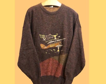 Vintage Multicolor Sweater Pattern Unisex 90's