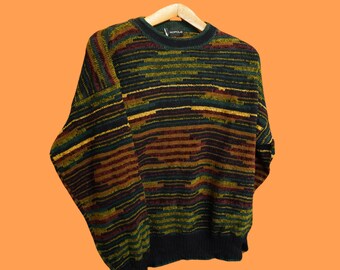 Vintage Mehrfarbiges Pullovermuster Unisex 90er Jahre