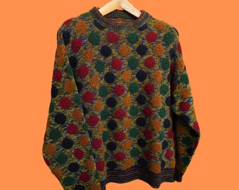 motif pull multicolore vintage unisexe années 90