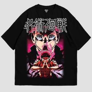 Jujutsu Anime T-Shirt | Japanese Manga Graphic Tee | Sukuna Inspired Oversized Shirt | Unisex Harajuku Streetwear
