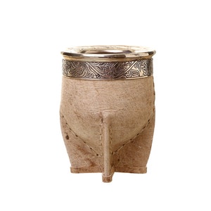 Argentine Imperial Mate with Chiselled Nickel Silver Ferrule | Raw Leather | Custom Mate