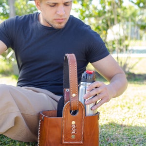 Argentine Mate Bag Santafesina Model for Vacuum Bottle and Mate Handmade Leather Handbag imagen 5