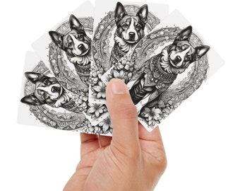 Carte da Poker con Immagini di Cani Mandala - Mazzo Personalizzato per Serate Divertenti poker cards party