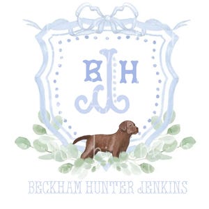Labrador retriever wall art, dog Wall Art, Monogram wall art, dog Monogram Art Print, Baby Boy nursery wall art, Monogram Crest, hunting dog