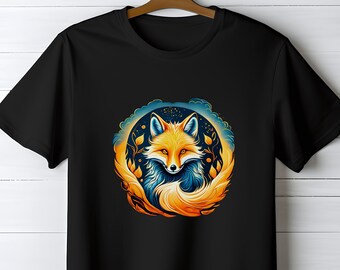 Mystical Fox Shirt, Fantasy Fox T- Shirt, Fox Graphic Tshirt, Animal Shirt
